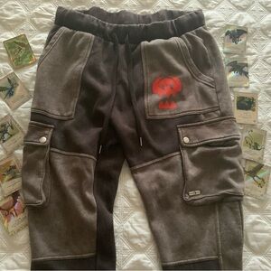 Hot Topic Kids Joggers with Red Skull Patch